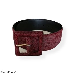 Elegant Red Textured Belt